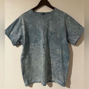 3SIXTEEN GARMENT DYED POCKET T-SHIRT - NATURAL INDIGO CRUMPLE DYED 2XL